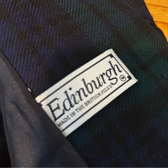 Vintage Edinburgh Blue and Green Plaid Blazer - Picture 3 of 8